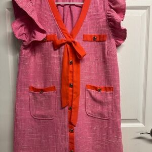 EUC*Pink Dress with Orange